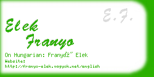 elek franyo business card